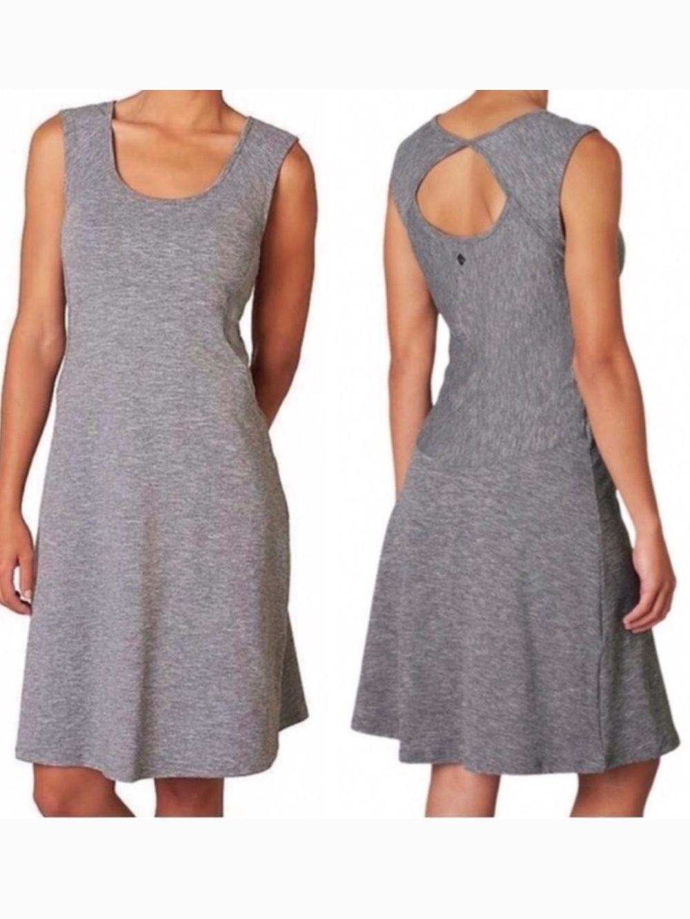 Prana Gray Sleeveless Women's Dress size M golf Hiking, Tinnes , camping